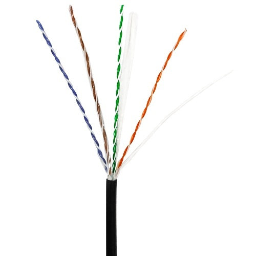 ADI PRO 0E-CAT6DB1BK CAT6 23/4 Direct Burial Cable, 1000\' Wood Reel, Black