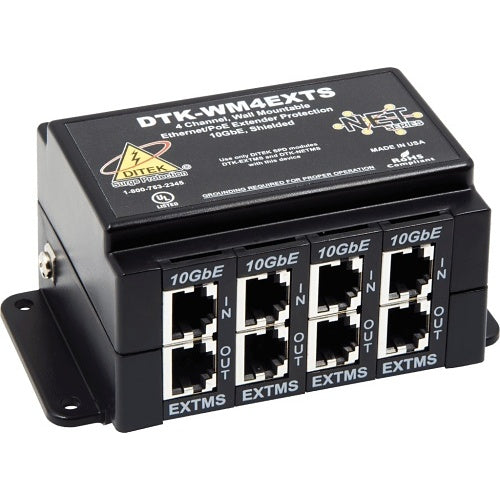 DITEK DTK-WM4EXTS Wall Mount Channel PoE Extender Surge Protector for PoE extender Circuits
