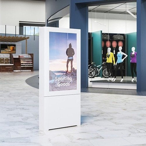 Chief LF55UBP-B2B Impact Floor Mounted Back-to-Back Kiosk, Portrait 55\\", Black