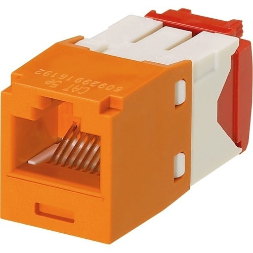 Panduit CJ5E88TGOR-24 Mini-Com Module Cat 5e UTP Keystone Jack, 8 Pos 8 Wire, Orange