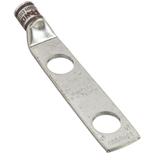 Panduit LCDX2-12-E Compression Connector Lug, 2-Hole, Flex, #2AWG, Copper