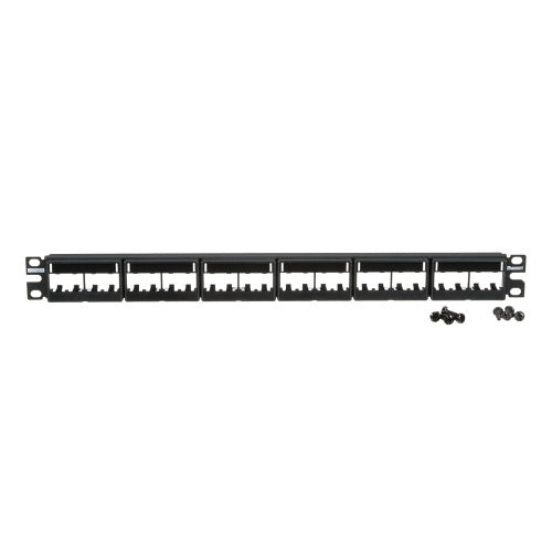 Panduit CPPL24WBLY Mini-Com Patch Panel with Llabels, 24 Port, RU, Black