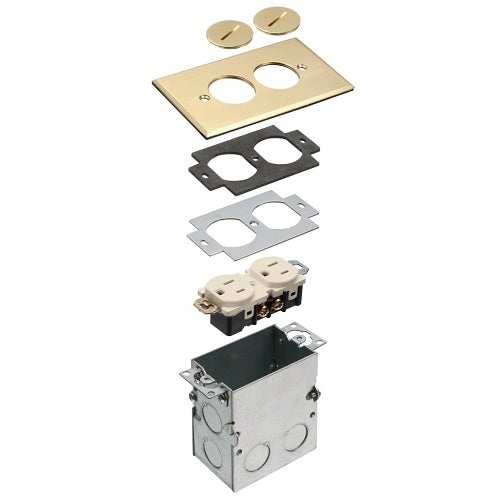 Arlington FLB5321MB 1-Gang Metal Floor Box Kit