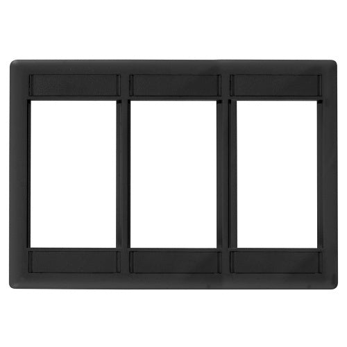 Hubbell IMF3BK iSTATION 3-Gang Front Loading Module Frame, 3-Unit, Black