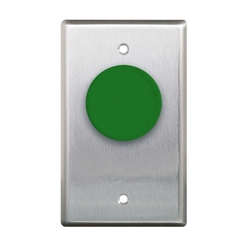 Camden CM-420G Single Gang Faceplate, N/O and N/C Contacts, Green Button