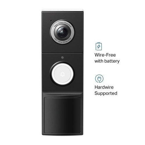 TP-Link Tapo D235 2K 5MP Video Doorbell Camera 180° View AI Detection Battery/Wired