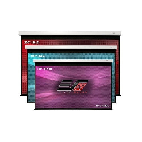 Elite Screens IHOME200HW3-E6 200\\" Evanesce Plus In-Ceiling Recessed Electric Projection Screen for Large Rooms