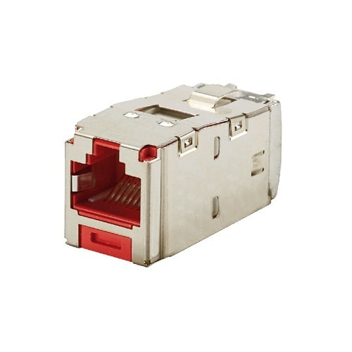 Panduit CJS6X88TGRDY Mini-Com STP RJ45 CAT6a TG Jack Module, Red