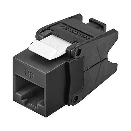 Hubbell HJU6BK24 CAT6 Jack with Cobra-Lock Termination, 24-Pack, Black Image of 40-HJU6BK24