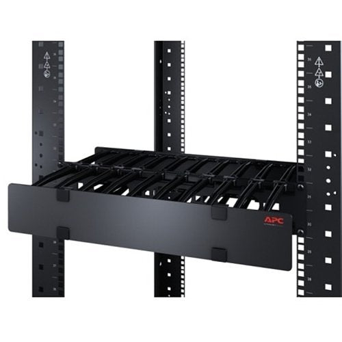 APC AR8602A NetShelter Horizontal Cable Manager, 1U, Single Side with Cover, Black