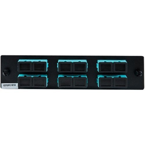 ICC ICFOPC161G SC-SC Duplex Fiber Optic Adapter Panel, Multimode, 12 Fibers, Blue