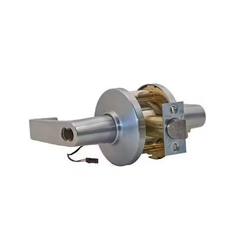 Command Access CL93DEU 14C 613 REX 24V SFIC Electric Cylindrical Lock, Electronically Unlocked, 2-3/4" Backset, Fail Secure, 24V, 14C Design, SFIC Prep, Less Core, Request to Exit, Satin Chrome