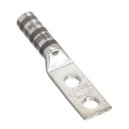 Panduit LCCX4-12-L Compression Connector Lug, 2-Hole, Flex, #4AWG, Copper