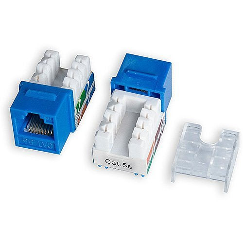 ADI PRO 0E-C5KEYBL10 CAT5E Keystone Jack Vertical 8P8C RJ45, 10-Pack, Blue