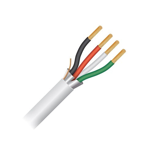 Paige 2S22042B5 22/4c Stranded, Overall Shielded, Plenum, White Jacket, 500' Box