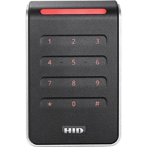 HID 40KTKS-T0-000000 Signo 40 Contactless Smart Card Keypad Reader, Multi-Technology, Mobile Ready, Wall Switch Mount, Terminal, Black/Silver Image of HU-40KTKST00