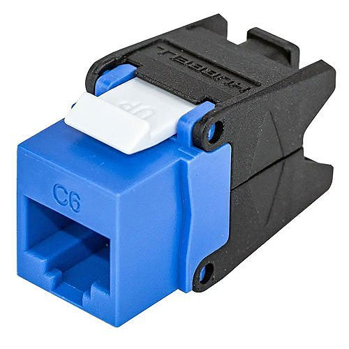 Hubbell HJU6B CAT6 Jack with Cobra-Lock Termination, Blue Image of 40-HJU6B