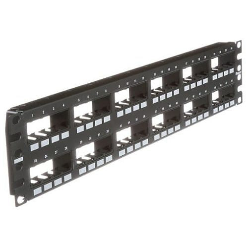 Panduit CPP48FMWBLY Mini-Com Flush Patch Panel, 48-Port, 2RU, BL