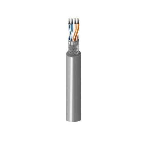 Belden 9842 060500 24/2 Stranded Low Capacitance Computer Cable, Tinned Copper, PE Insulation, Overall Beldfoil +Tinned Copper Braid(90%) Shield, PVC Outer Jacket, CM, 500\' (152.4m) Reel, Chrome