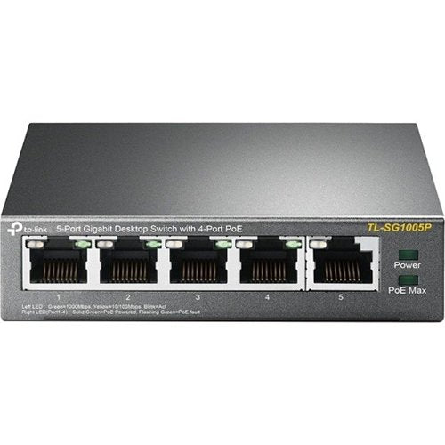TP-Link TL-SG1005P 5-Port Gigabit Desktop Switch with 4-Port PoE Image of FP-TLSG1005P