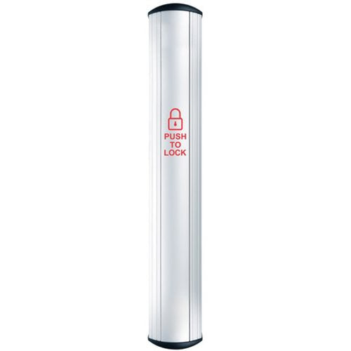 Camden CM-8536/8B CM-85 Series Column Side Load Push Plate Switch, LOCK Symbol and PUSH TO LOCK Label, 36\\" x 6\\", Anodized Clear Aluminum