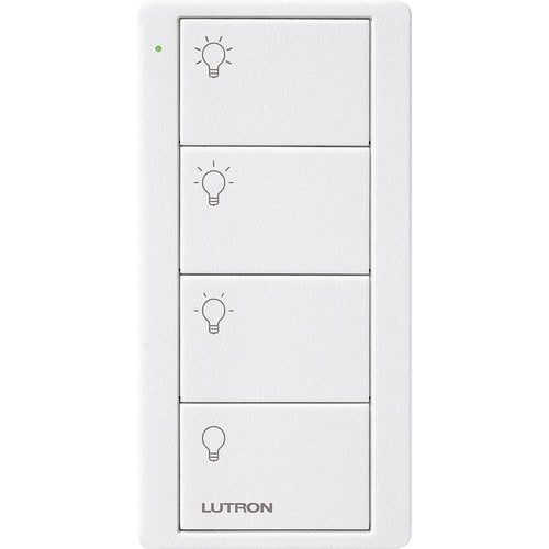 Lutron PJ2-4B-TSW-L31 4-Button, Scene Control, Pico Smart Remote, with Light Icons, Snow White