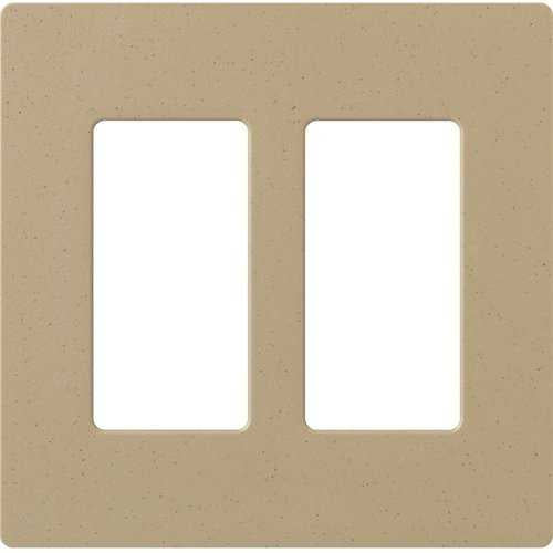 Lutron SC-2-MS Claro Satin Screwless Wall Plate 2-Gang, Mocha Stone