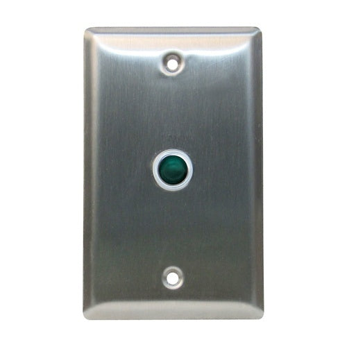Camden CX-LED1-G Single Gang LED Faceplate, Blank, Green LED, 12/28VDC