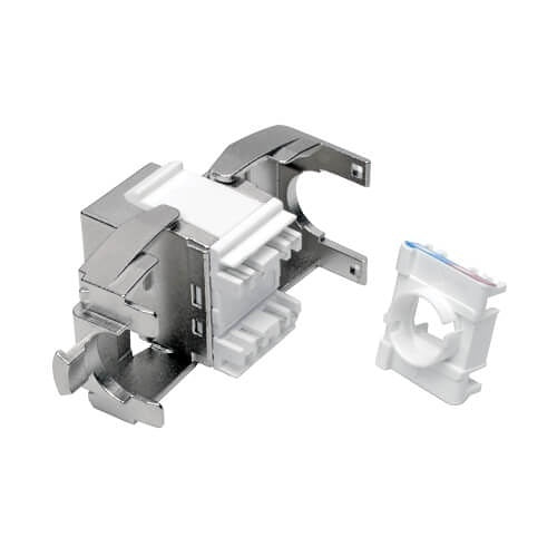 Tripp Lite N238-001-SH-TF Keystone Jack CAT6A/CAT6/CAT5e, RJ45, Shielded, Dust Cap - Toolless, PoE/PoE+ Compliant