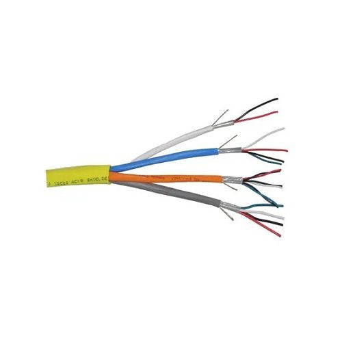 Belden 558AMJ 33/2 Unshielded, 18/4 Shielded, 22/4 Unshielded, 22/2 Unshielded Access Control Riser Cable, Stranded BC, CMR, Article 800, UL1666, Indoor, 1000\' (304.8m), Yellow