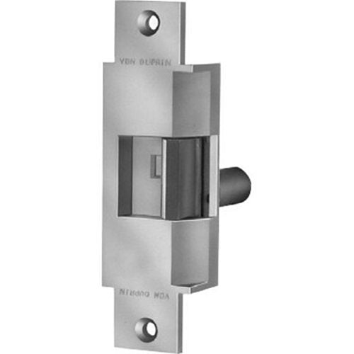 Von Duprin 6200 Series 12VDC Electric Strike for Mortise or Cylindrical Devices, 6" Faceplate, 4-1/2"D, 3/4" Latchbolt Throw, Satin Stainless Steel