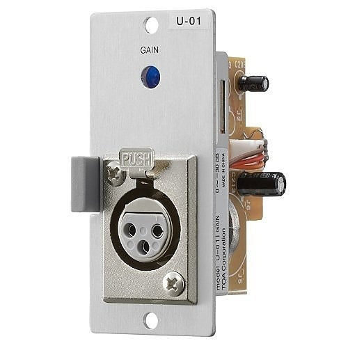 TOA U-01FD00 Series Unbalanced Line Input Module for 900 Series, Female XLR Type Connector and Gain Control