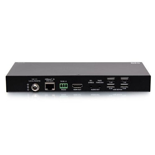 C2G C2G31011 HDMI HDBaseT + USB-C and USB-B to A Over Cat Extender Dual Gang Wall Plate Transmitter to Box Receiver, 4K 60Hz