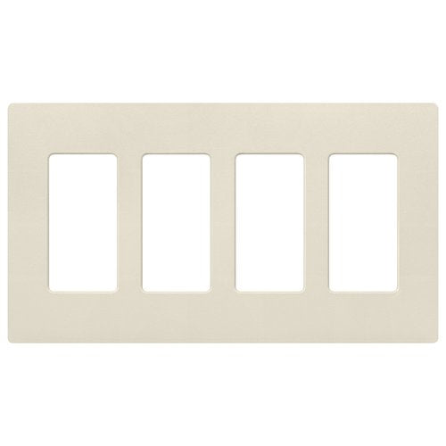 Lutron SC-4-PM Claro 4 Gang Wall Plate for Decorator-Style Dimmers, Switches, and Outlets, Satin Finish, Pumice