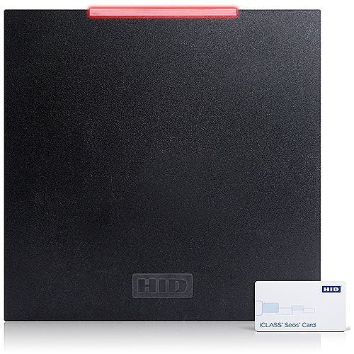HID 940NTNTEKE0000 iCLASS SE R90 Long Range Reader, Maximum compatibility, Wiegand, Terminal Strip, HID Elite, Black