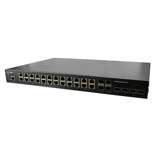 Lantronix SISPM1040-3248-L3 Network Switch, Layer 3 Managed Hardened PoE+, 24 Ports