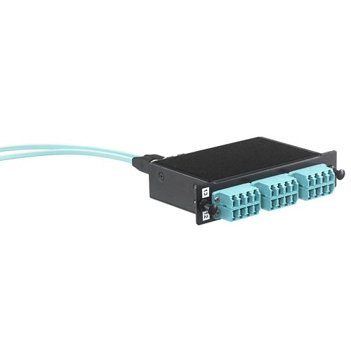 Hubbell OCLCQ50G4 24-Fiber LGX Cassette, OM4, LC Quad to MTP, Aqua