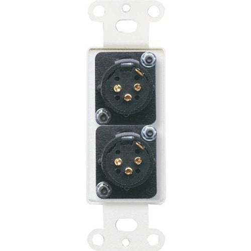 RDL DS-XLR2M Dual XLR 3-Pin Male Jacks on Decora Wall Plate, Stainless Steel