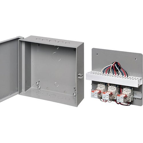 Arlington EB1212BP Heavy-Duty Non-Metallic Enclosure Box with Removable Back Plate, 12 12 4\\", NEMA3R. Gray