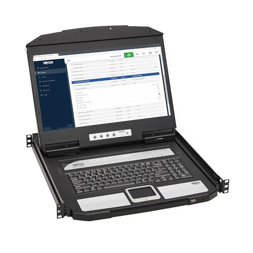 Eaton Tripp Lite B021-SWHD-K 1U Rack-Mount Short-Depth HDMI KVM Console, KVM Switch with 18.5" LCD