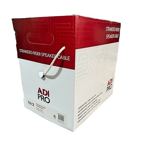 ADI PRO RN-5010502 16/4 65 Strand Riser Speaker Cable, Unshielded, CL2R, FT4, Express Box, 500\', White