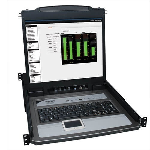 Eaton Tripp Lite B020-U08-19-K NetDirector 8-Port, 1U Rack-Mount Console, KVM Switch with 19" LCD and PS2/USB Combo Cables, (Replaces B020-008-17)