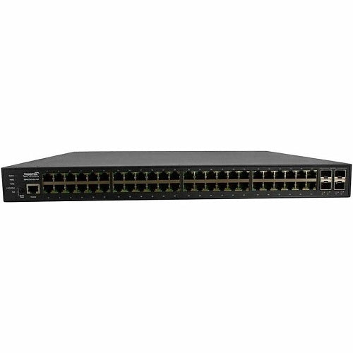 Lantronix SM48TAT4XA-RP-OZ 48-Port Gigabit POE+ Switch with (4) 1G/10G SFP+, Single