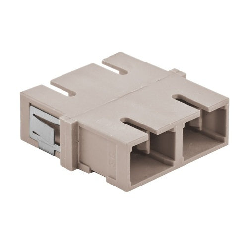 Hubbell FANSCDSC6BE Snap-Fit Fiber Adapter, SC Duplex, 6-Pack, Beige
