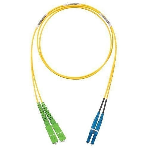 Panduit F92ERANLNSNM005 Fiber Optic Patch Cord, OS2 2-Fiber 1.6mm PC OFNR Silver Coated Copper/APC TO Line Card1 Duplex, 5m