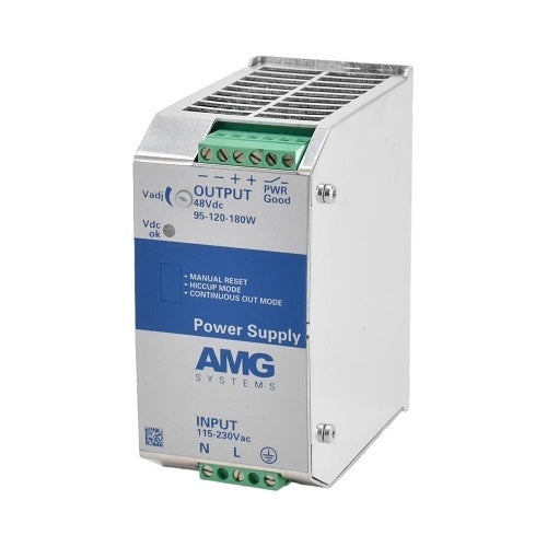 AMG Systems AMGPSU-I48-P145 Industrial Power Supply with DIN-Rail Mounting, 48VDC, 145W