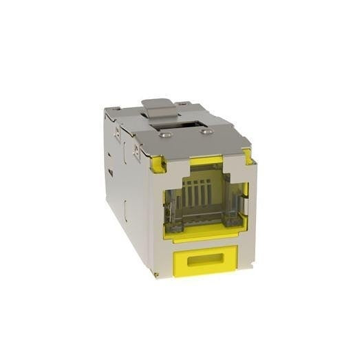 Panduit CJSH688TGYLY Mini-Com CAT6 Shielded RJ45 Spring-Shuttered TG Jack Module, Yellow