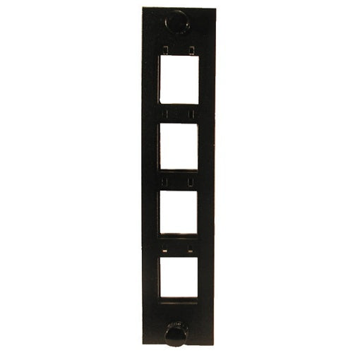 Hubbell FSPNHD4X 4-Port FSP Adapter Panel, Jack, Unloaded, Black