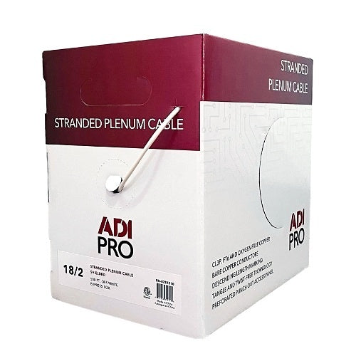 ADI PRO RN-82SR510 18/2 Stranded Plenum Shielded Cable, CL3P, 500\' Express Box, Off White
