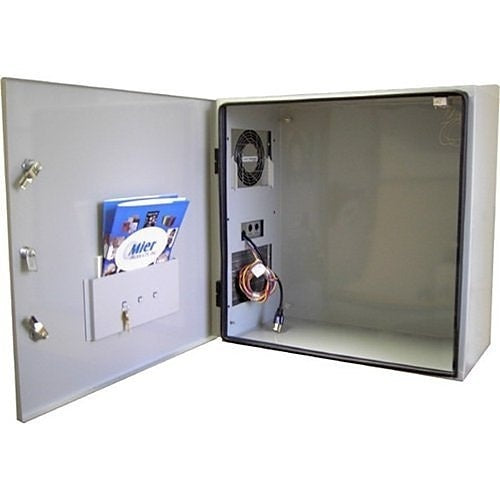 Mier BW-136ACE Outdoor Temperature-Controlled Enclosure with 2000 BTU AC Unit, 24"x 36" 12", Gray